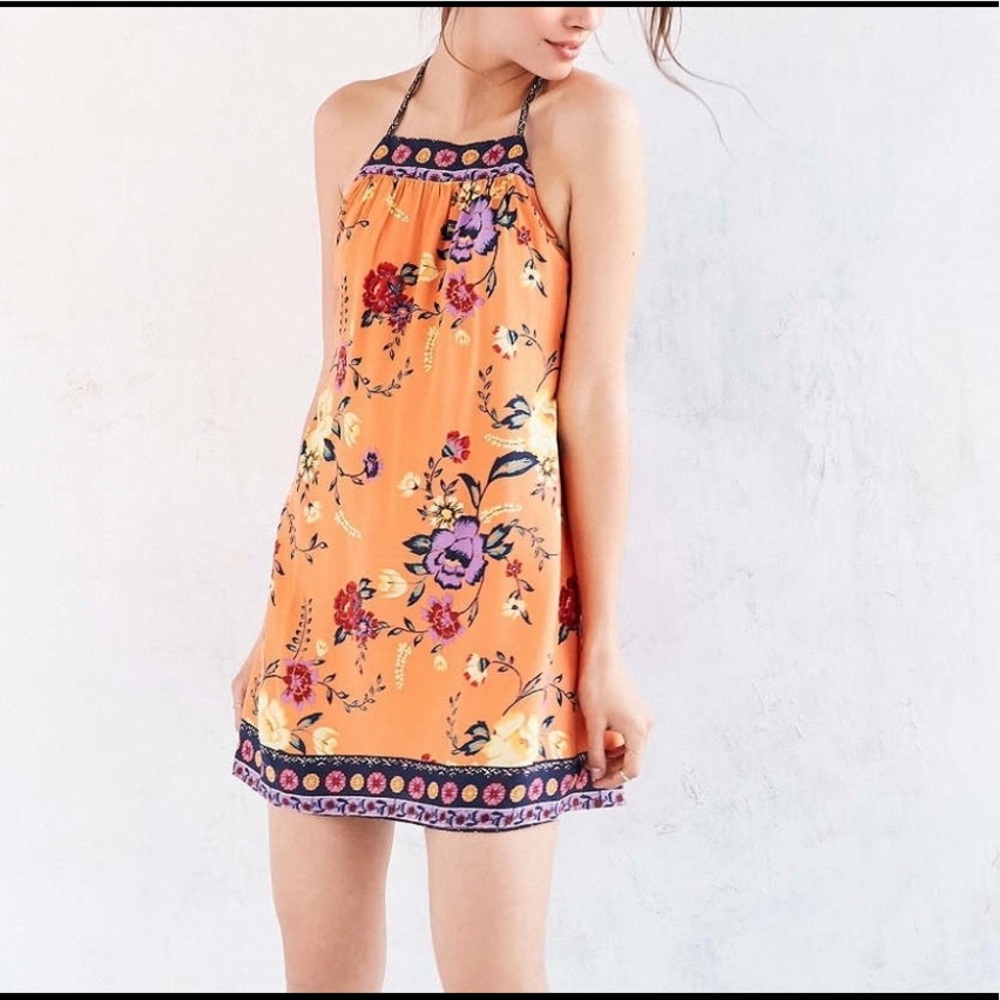 Ecote (Urban Outfitters) Orange Floral Dress